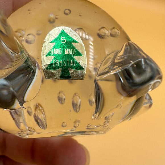 Vintage Crystal Turtle Figurine Paperweight Leonard Silver - Picture 3 of 11